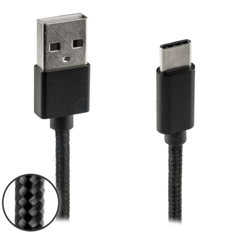 USB-C kabel 1mtr met nylon T178